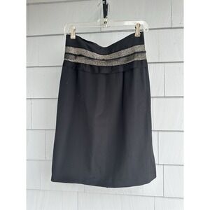 Jenni Kayne Black Beaded Waist Skirt Silk Size 10 Fits 6-8